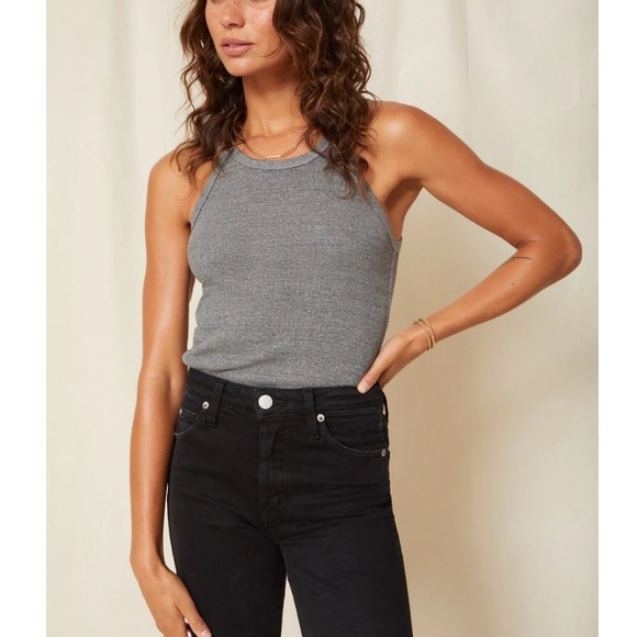 Amo Long Rib Tank Heather Grey - Picture 5 of 5